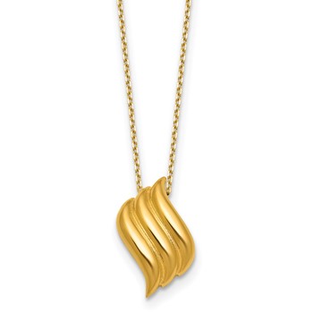Herco 14K Polished Trio Wave 16 Inch with 2 Inch Extension Necklace