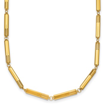 Herco 14K Polished Fancy Bar Link 16 Inch with 2 Inch Extension Necklace