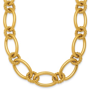 Herco 14K Polished Twisted Mixed Link 18 Inch Necklace