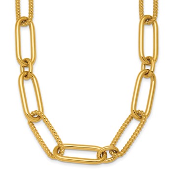 Herco 14K Polished Twisted Oval Link 18 Inch Necklace
