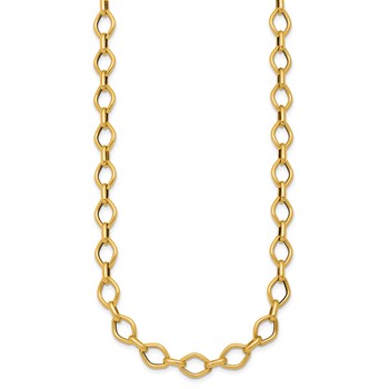 Herco 14K Polished Geometric Link 18 Inch Necklace — alternate view
