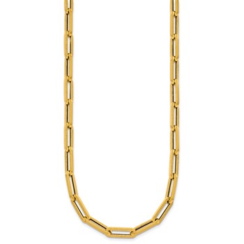 Herco 14K Polished and Textured Paperclip 18.25 Inch Necklace — alternate view