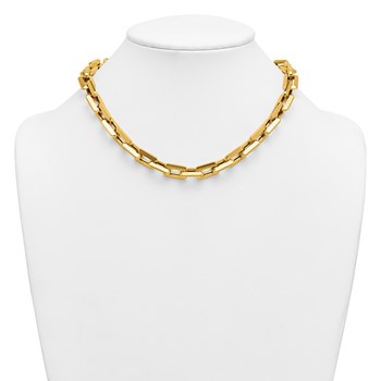 Herco 14K Polished 10.5mm Rectangle Link 18 Inch Necklace — alternate view