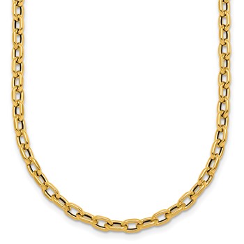 Herco 14K Polished Oval Link 24 Inch Necklace