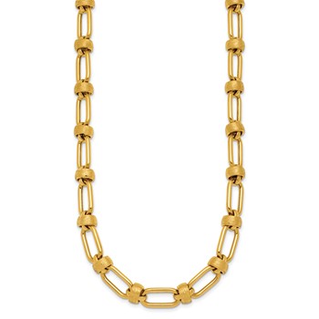 Herco 14K Polished and Brushed Open Link 17.5 Inch Necklace — alternate view