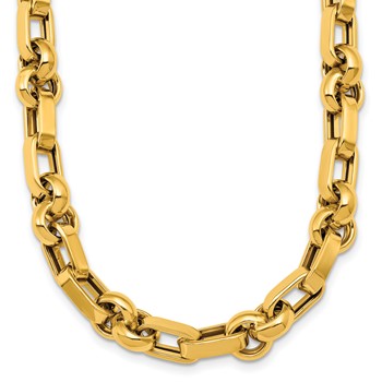 Herco 14K Polished Circle and Oval Link 18.5 Inch Necklace