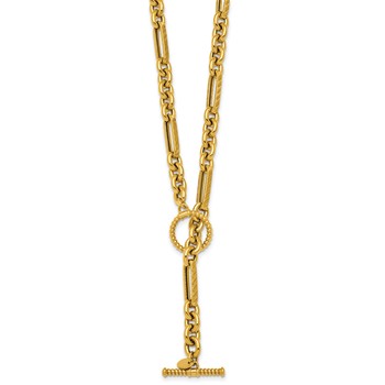 Herco 14K Polished and Textured Mixed Link 18.5 Inch Necklace — alternate view