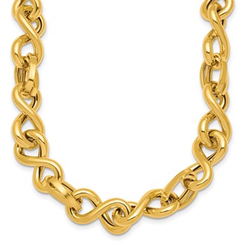 Herco 14K Polished Twisted Mixed Link 18.5 Inch Necklace