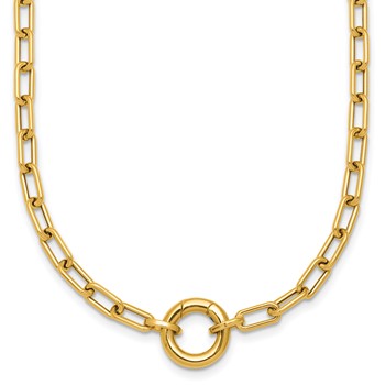 Herco 14K Polished Push Clasp Pendant Paperclip Link 18 Inch Necklace