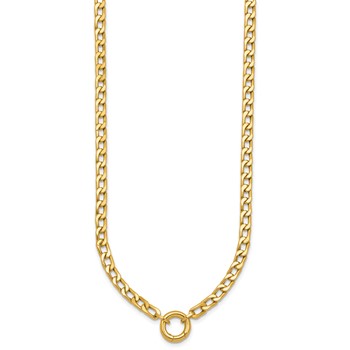 Herco 14K Polished Push Clasp Pendant Flat Curb Link 18 Inch Necklace — alternate view