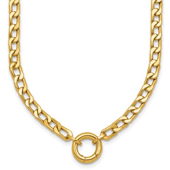 Herco 14K Polished Push Clasp Pendant Flat Curb Link 18 Inch Necklace