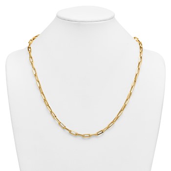 Herco 14K Polished Knife-edge Oval Link 24 Inch Necklace — alternate view
