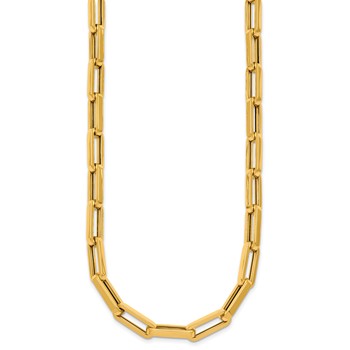 Herco 14K Polished 6.2mm Elongated Oval Link 24 Inch Necklace — alternate view