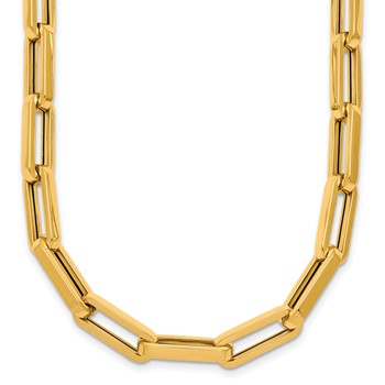 Herco 14K Polished 6.2mm Elongated Oval Link 24 Inch Necklace