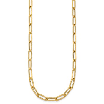 Herco 14K Polished and Twisted Oval Link 24 Inch Necklace — alternate view