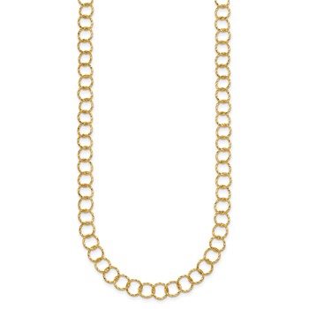 Herco 14K Polished Diamond Cut Circle Link 24 Inch Necklace — alternate view