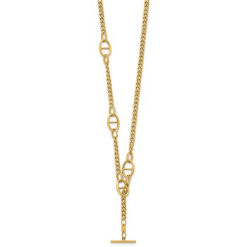 Herco 14K Polished Curb Chain with Mariner Link Adjustable Toggle 24 Inch Necklace — alternate view