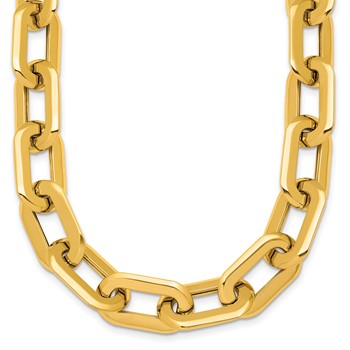 Herco 14K Polished Flat Oval Link ChaInch 18 Inch Necklace