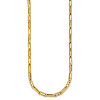 Herco 14K Polished Twist Texture Paperclip Link Chain 24 Inch Necklace — alternate view
