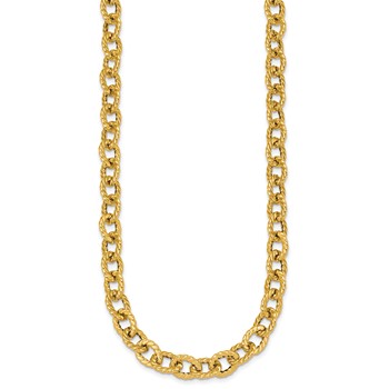 Herco 14K Polished and Twisted Circle Link Chain 18 Inch with 1 Inch Extension Necklace — alternate view