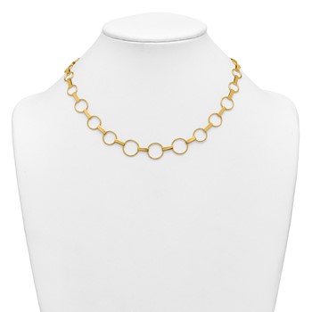 Herco 14K Polished and Diamond-cut Graduated Circle 17 Inch with 2 Inch Extension Necklace — alternate view