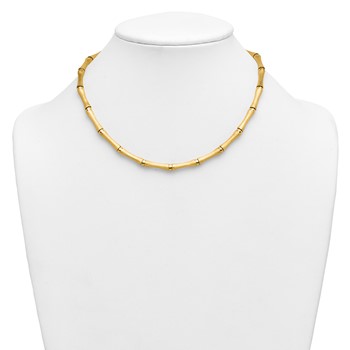 Herco 14K Polished and Brushed Bamboo Necklace — alternate view