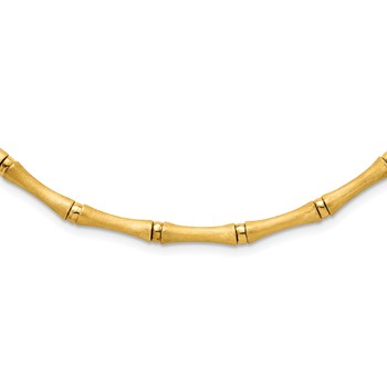Herco 14K Polished and Brushed Bamboo Necklace