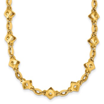 Herco 14K Polished  Mixed Link 17.5 Inch Necklace