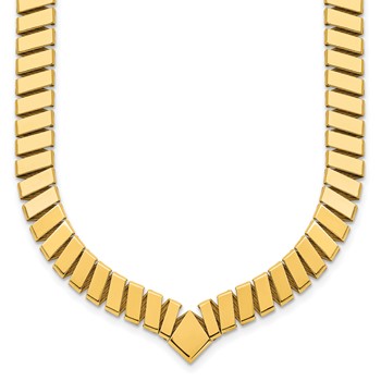 Herco 14K Polished 7.3mm Flat Bar Link 18 Inch Necklace