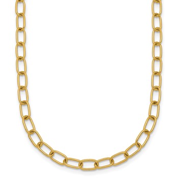 Herco 14K Polished 4mm Oval Link Cable 24 Inch Necklace