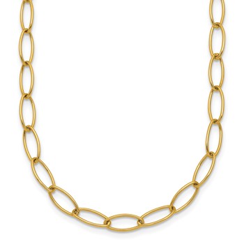 Herco 14K Polished Fancy Oval Link 18 Inch Necklace