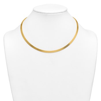 Herco 14K Reversible Polished and Diamond-cut 5mm 18 Inch Omega Necklace — alternate view