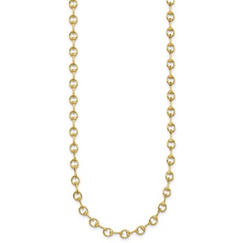 Herco 14K Polished Solid Circle Stirrup Link 18 Inch Necklace — alternate view