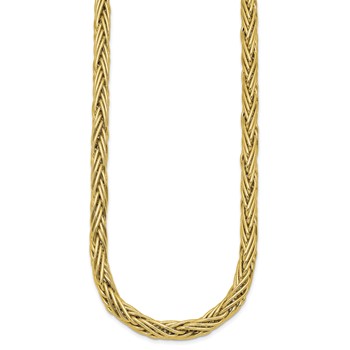 Herco 14K Polished 6.5mm Fancy 3-Strand Wheat 18 Inch Necklace — alternate view
