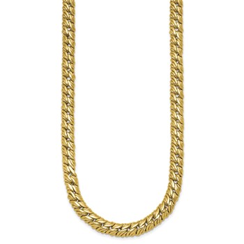 Herco 14K Polished Fancy Textured Link 18 Inch Necklace — alternate view