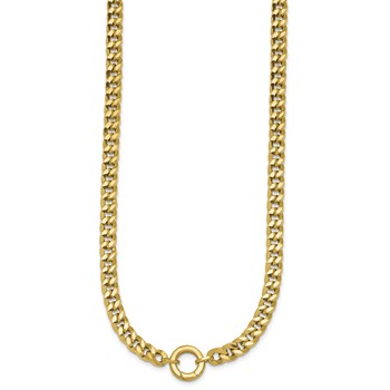 Herco 14K Polished Push-in Charm Holder 18 Inch Curb Necklace — alternate view
