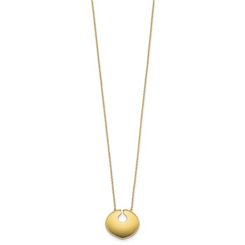 Herco 14K Polished Solid Disc Pendant 18 Inch Cable Necklace — alternate view