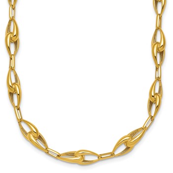 Herco 14K Polished Solid Teardrop Link 18 Inch Necklace