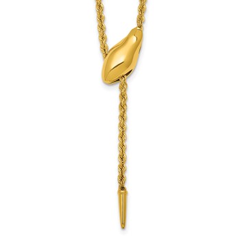 Herco 14K Polished Sliding Snake Bolo 18 Inch Rope Necklace