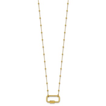 Herco 14K Polished and Beaded with Carabiner 16 Inch with 2 Inch Extension Necklace — alternate view
