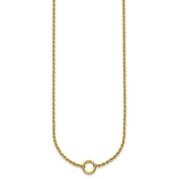 Herco 14K Polished Push-out Charm Holder Pendant 18 Inch Rope Necklace — alternate view
