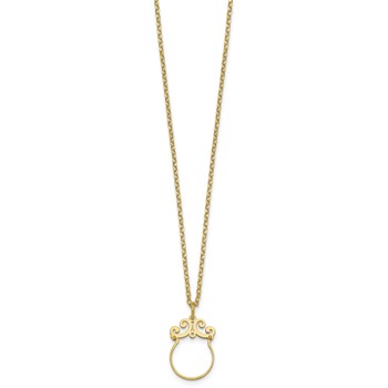 Herco 14K Polished Charm Holder Pendant 18 Inch Cable Necklace — alternate view