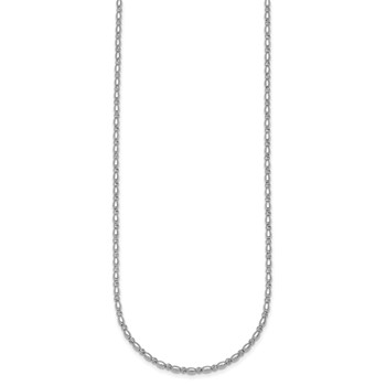 Herco 14K White Gold Polished and Diamond-cut Beaded 16 Inch with 2 Inch Extension Necklace — alternate view