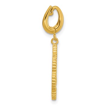 Herco 14K Polished Beaded and Diamond-cut Flower Pendant — alternate view