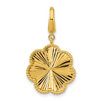 Herco 14K Polished Beaded and Diamond-cut Flower Pendant