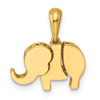 Herco 14K Polished Moveable Elephant Charm / Pendant