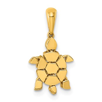 Herco 14K Polished Moveable Turtle Charm / Pendant