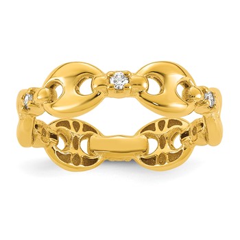 Herco 14K Polished Diamond Mariner Link Size 7 Ring