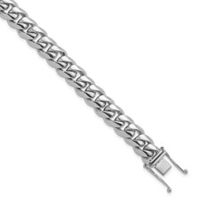 Image of Herco 14K White Gold Polished Solid 10.5mm Curb Chain (Per Inch)