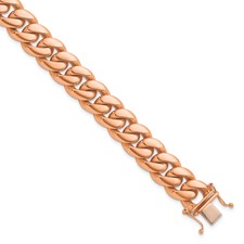 Image of Herco 14K Rose Gold Polished Solid 12.6mm Curb Chain (Per Inch)